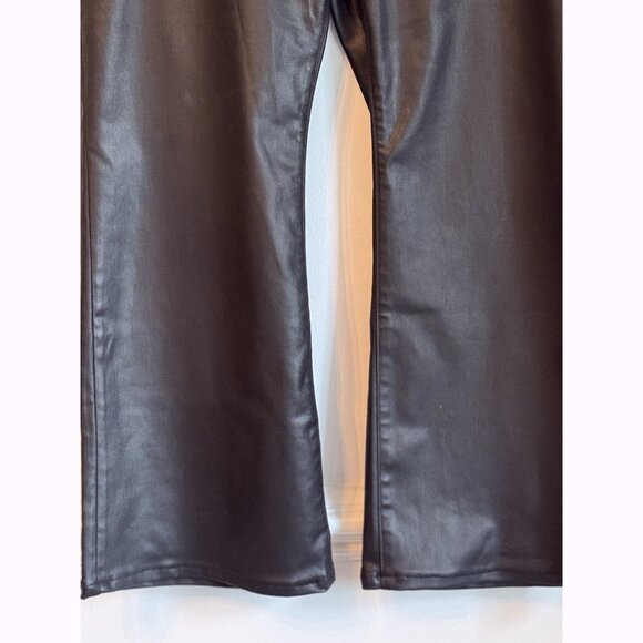 Chico’s So Slimming Women’s 16 Girlfriend Flare Pants Black Coated Edgy Chic - Picture 4 of 11